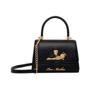 Moschino Svart handväska med färgglada detaljer Black, Dam