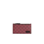 Trussardi Geometrisk Monogram Korthållare med Dragkedja Red, Herr