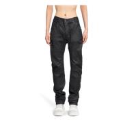 Boris Bidjan Saberi Svart Coated Denim Jeans Black, Dam