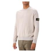 Stone Island Beige Stickad Tröja Melange Stucco Beige, Herr