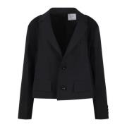 Sacai Asymmetrisk Ull Bomull Jacka Black, Dam