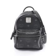 MCM Pre-owned Pre-owned Belagd canvas ryggsckar Black, Dam