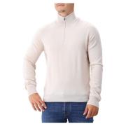 Gran Sasso Beige Stickad Dragkedja Sweatshirt Beige, Herr