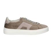 Santoni Grå Taupe Mocka Sneakers Gray, Herr