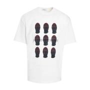 IH NOM UH NIT Petali Print Bomull T-shirt White, Herr