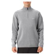 Genti Grå Turtle Neck Zip Sweater Gray, Herr