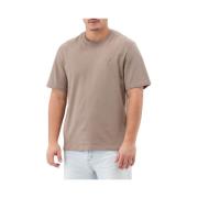 Ami Paris Brun präglad T-shirt Brown, Herr