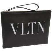 Valentino Vintage Pre-owned Laeder kuvertvskor Black, Dam