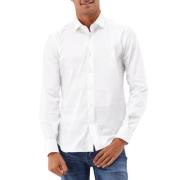 Xacus Vit Slim Fit Klassisk Skjorta White, Herr