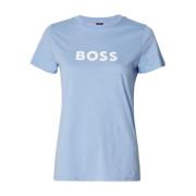 Hugo Boss Dam Logotyp T-shirt i Svart Blue, Dam