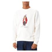 Ralph Lauren Nevis Holiday Bear Sweatshirt White White, Herr