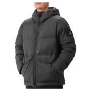 Stone Island Grön Dunjacka med Huva Gray, Herr