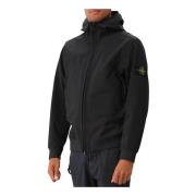 Stone Island Svart Softshell Jacka med Huva Black, Herr