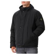 Stone Island Svart huva jacka Primaloft quiltad Black, Herr