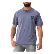 Stone Island Blå Logo Tee Regular Fit Bomull Blue, Herr