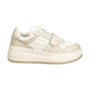 Tommy Jeans Retro Läder Sneakers Beige, Dam