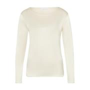 Juvia Rund Hals Kräm T-shirt Beige, Dam