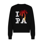 Palm Angels Stiligt Sweatshirt för en Trendy Look Black, Herr