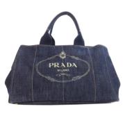 Prada Vintage Pre-owned Denim prada-vskor Blue, Dam