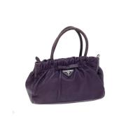 Prada Vintage Pre-owned Laeder handvskor Purple, Dam