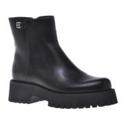 Baldinini Ankle boots in black leather Black, Dam