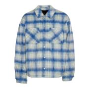 Represent Quiltad Overshirt med Tryckknappstängning Blue, Herr