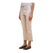 Liviana Conti Laminerade Flare Jeans med Fransar Gray, Dam