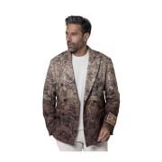 Pierre-Louis Mascia Blommig Brun Blazer Jacka Multicolor, Herr