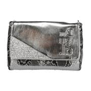 Desigual Silver Axelväska med Avtagbart Handtag Gray, Dam