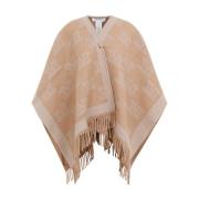 Max Mara Beige Ull Frans Cape Kappa Beige, Dam