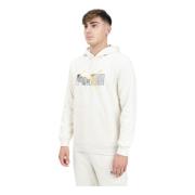 PUMA Hoodie med Logo Print White, Herr