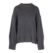 8PM Ull Cashmere Tröja Slouchy Stil Gray, Dam