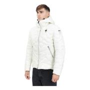 Blauer Vit Pufferjacka Modern Design White, Herr