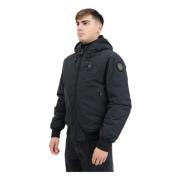 Blauer Militärstil Svart Pufferjacka Black, Herr