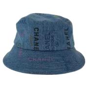 Chanel Vintage Pre-owned Bomull hattar-och-kepsar Blue, Dam