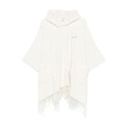 Liu Jo Vit Faux-Shearling Fransad Kant Jacka White, Dam