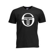 Sergio Tacchini Svart Bomull Logo Print T-shirt Black, Herr