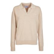 Saint Barth Beige Tennis Polo Sweaters Beige, Dam