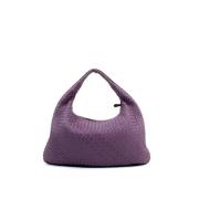 Bottega Veneta Vintage Pre-owned Laeder axelremsvskor Purple, Dam