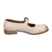 Moma Vintage Läder Ballettflats för Kvinnor Beige, Dam