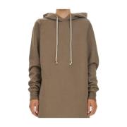 Rick Owens Oversize Bomull Hoodie Tillverkad i Italien Beige, Herr