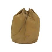 Prada Vintage Pre-owned Nylon prada-vskor Beige, Dam