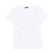 Liu Jo Avslappnad Bomull T-shirt White, Dam