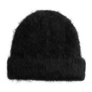 Séfr Svart Alpaca Fuzzy Beanie Black, Herr