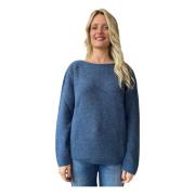 Gran Sasso Honeycomb Crewneck Sweaters Blue, Dam