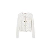 Twinset Virka ullblandad stickad jacka Beige, Dam