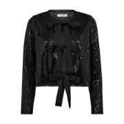 Co'Couture Sequin Bow Blouse StevieCC Style Black, Dam