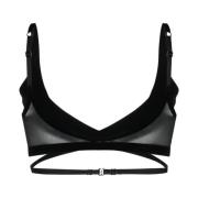 Mugler Flock Shaping Bra Tops Black, Dam