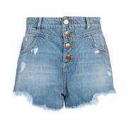 Pinko Jeansshorts med knappstängning Blue, Dam