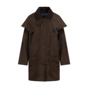 Prada Brun Corduroy Krage Jacka Aw24 Brown, Dam